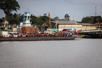 notícia: Fiscais da Arcon atuam na organização da travessia para a Ilha de Outeiro
