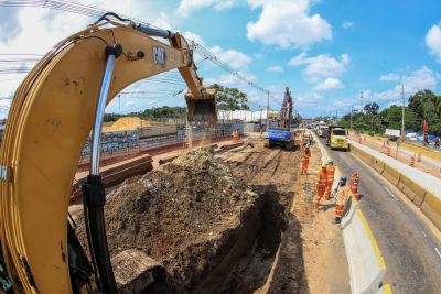 notícia: Obras de drenagem avançam nos primeiros dias de execução na BR-316, em Ananindeua