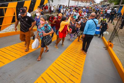 notícia: Governo do Estado reestabelece tráfego de veículos entre Belém e Outeiro e faz laudo dos danos causados na ponte