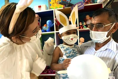 notícia: HGT antecipa a Páscoa e comemora junto aos seus pequenos usuários