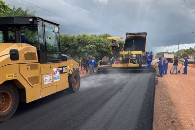 notícia: Obra de asfaltamento da PA-462 chega a quase 50% de conclusão