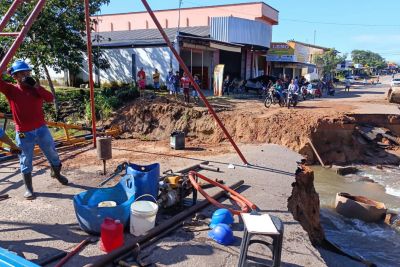 notícia: Setran dá início à construção de ponte em Garrafão do Norte, após desastre natural     