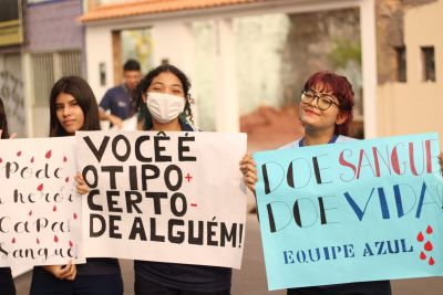 notícia: Em Santarém, projeto incentiva alunos da rede estadual sobre a doação de sangue