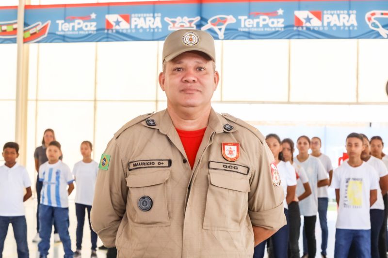 Subtenente Mauri´cio Cabral, coordenador PEV_Polo Usipaz Guama´ <div class='credito_fotos'>Foto: David Alves / Ag Pará   |   <a href='/midias/2023/originais/15984_7bac2af9-24da-b73d-aa5f-da4f0e8fe2d2.jpg' download><i class='fa-solid fa-download'></i> Download</a></div>