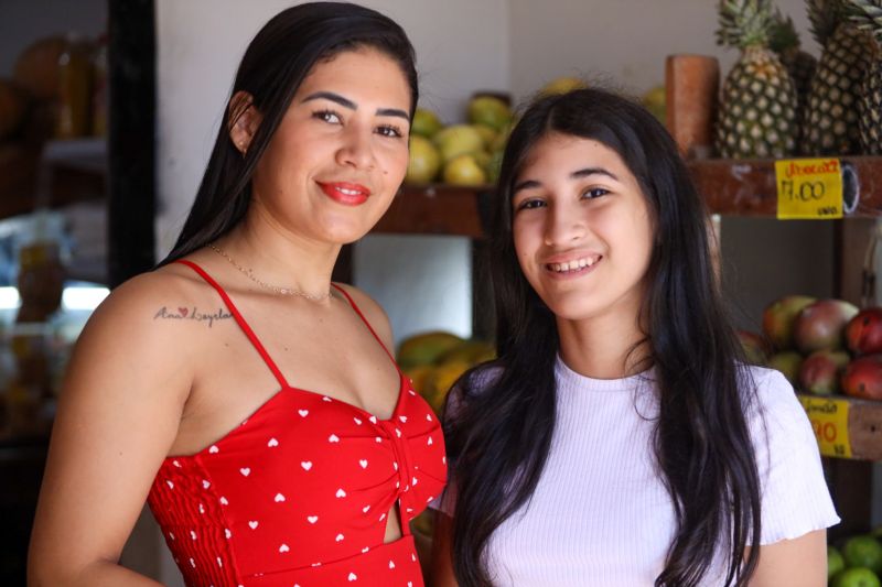 Ana Laysla, filha
Lara Silva, mãe <div class='credito_fotos'>Foto: David Alves / Ag Pará   |   <a href='/midias/2023/originais/16286_87428c61-971a-12e3-2e99-5f72f42a9591.jpg' download><i class='fa-solid fa-download'></i> Download</a></div>