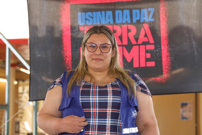 Janine Brandão, coordenadora geral da UsiPaz Terra Firme <div class='credito_fotos'>Foto: Alex Ribeiro / Ag. Pará | <a href='/midias/2023/originais/17436_983302ce-d0d4-3aa1-da41-9ea7691782f7.jpg' download><i class='fa-solid fa-download'></i> Download</a></div>
