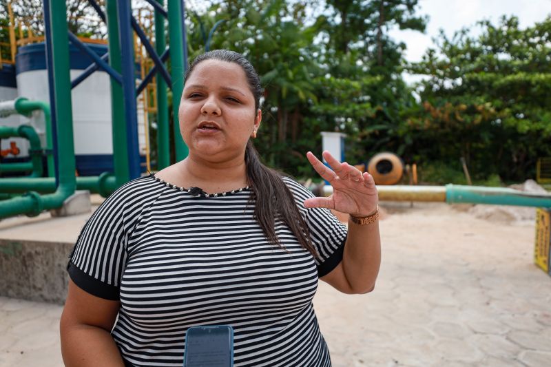 Samara Furtado, coordenadora técnica da Cosanpa em Castanhal <div class='credito_fotos'>Foto: Marcelo Lelis / Ag. Pará | <a href='/midias/2023/originais/17595_1d111f29-e5af-2737-2233-f3a285fd3b39.jpg' download><i class='fa-solid fa-download'></i> Download</a></div>