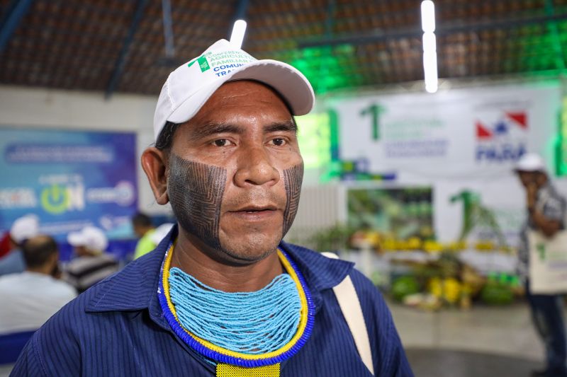 Pat-ire Kayapó - indígena e representante do território indígena las casas <div class='credito_fotos'>Foto: Marcelo Lelis / Ag. Pará | <a href='/midias/2023/originais/17683_2839ea5d-cee5-bfe7-2840-bc7645910dcc.jpg' download><i class='fa-solid fa-download'></i> Download</a></div>