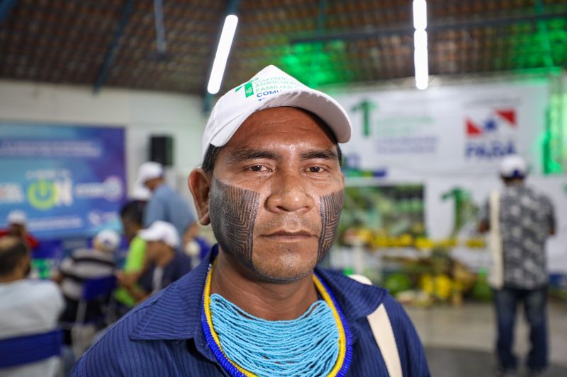 Pat-ire Kayapó - indígena e representante do território indígena las casas <div class='credito_fotos'>Foto: Marcelo Lelis / Ag. Pará | <a href='/midias/2023/originais/17683_bca050e7-925d-c4ae-472b-fe03208e283f.jpg' download><i class='fa-solid fa-download'></i> Download</a></div>