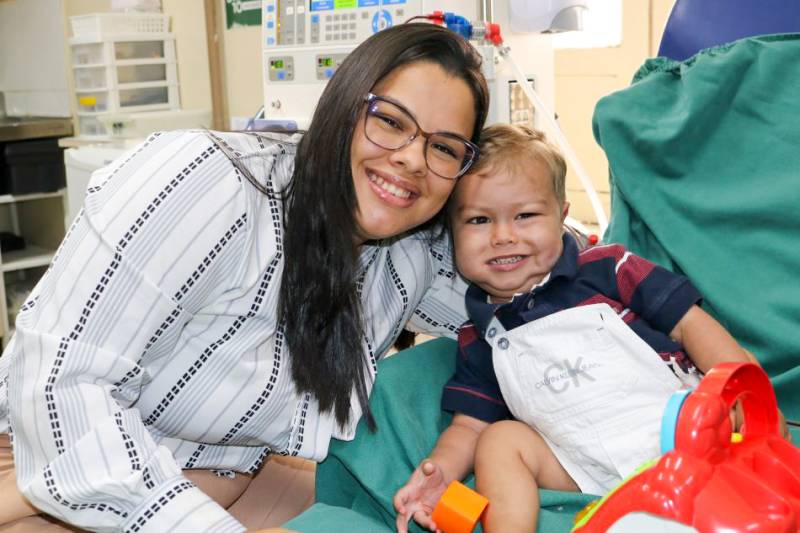 Andressa com o filho Noah