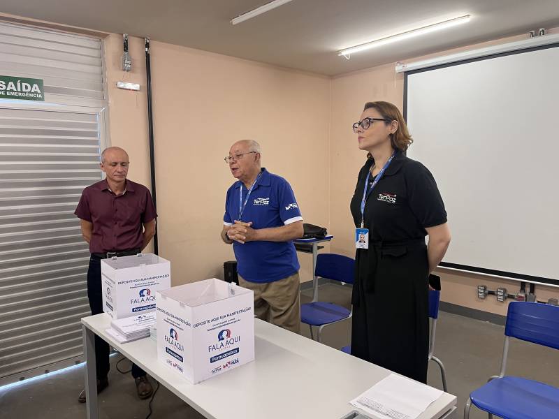 Euzébio Rodrigues, coordenador geral da UsiPaz Parauapebas; Oswaldo Coelho diretor de Redes Locais de Cidadania da Seac e Thayla Mariê coordenadora da UsiPaz Parauapebas.