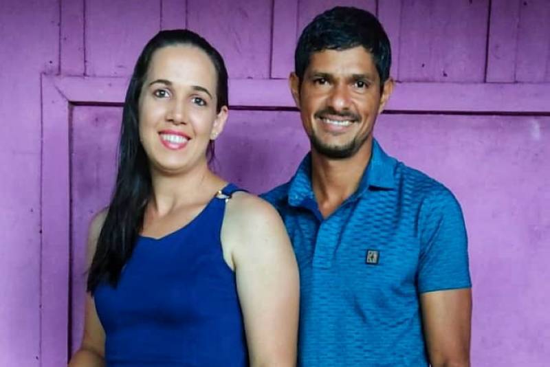 Míriam e Leomar Vieira,  proprietários do Sítio Bela Vista