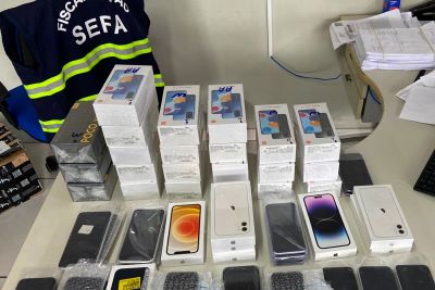 notícia: Secretaria da Fazenda apreende 66 aparelhos celulares e mais de 40 mil bebidas no Pará 
