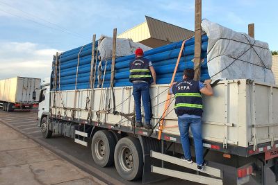 notícia: Sefa apreende mais de 10 mil quilos de material de poços artesianos em Dom Eliseu