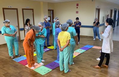 notícia: Hospital Regional do Tapajós encerra II Semana de Segurança do Paciente com circuito de jogos