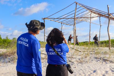 notícia: Perícia constata irregularidade e barraca é retirada de área de preservação de tartarugas