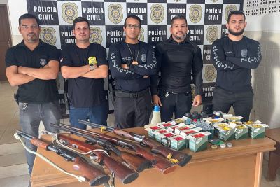 notícia: Polícia Civil prende suspeito de homicídio e apreende arsenal em Ourilândia do Norte