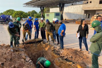 notícia: Moradores de três bairros de Santarém são beneficiados com serviços da Cosanpa