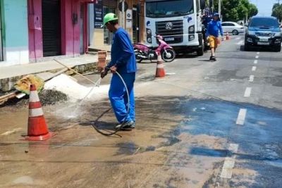 notícia: Companhia de Saneamento do Pará conclui serviços na área central de Oriximiná 