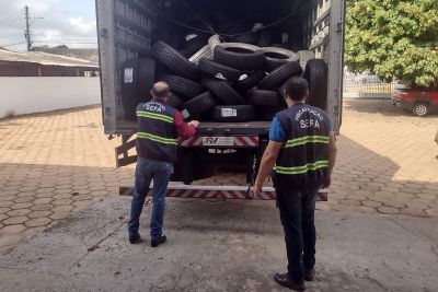 notícia: Secretaria da Fazenda apreende 300 pneus em Dom Eliseu 