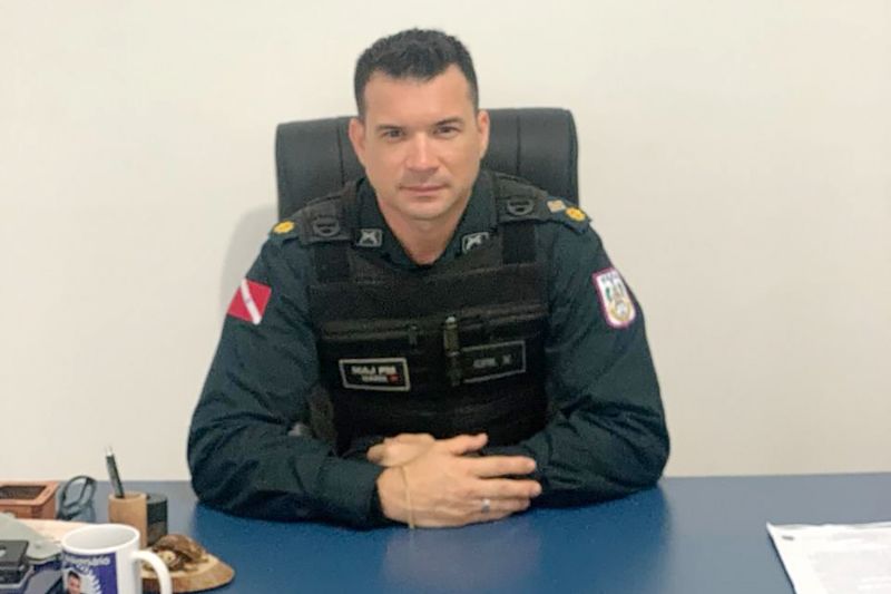 Major Gama - Comandante do 46° Batalhão da PM <div class='credito_fotos'>Foto: Rosivaldo Almeida / Agência Pará | <a href='/midias/2024/originais/18398_8c9dd624-0bcd-e55b-4352-3effd56b77f6.jpg' download><i class='fa-solid fa-download'></i> Download</a></div>