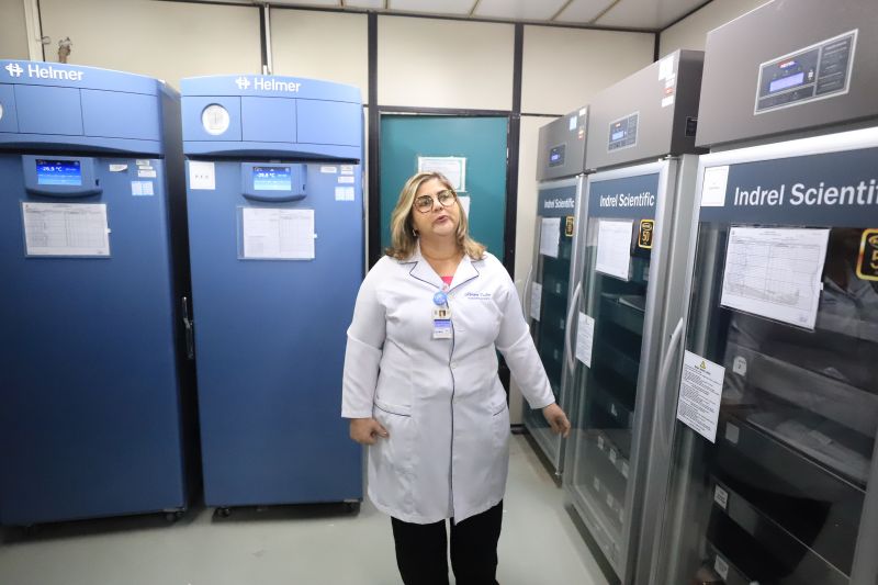 Adriana Pimenta, gerente de Distribuição de Produtos Hemoterápicos do Hemopa <div class='credito_fotos'>Foto: Bruno Cruz / Agência Pará | <a href='/midias/2024/originais/18456_48b87c85-4c9b-4f87-d1aa-b7b0be1da25d.jpg' download><i class='fa-solid fa-download'></i> Download</a></div>