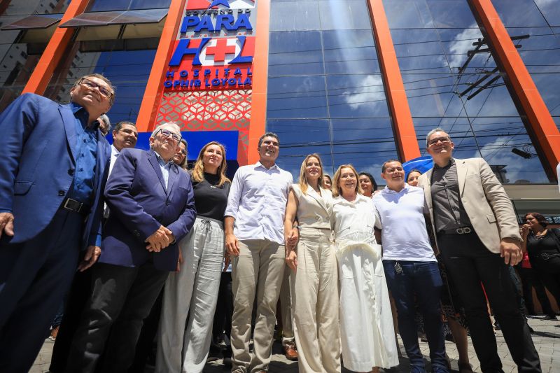 Governador Helder Barbalho, a vice-governadora Hana Ghassan e demais autoridades na entrega do CCPO
