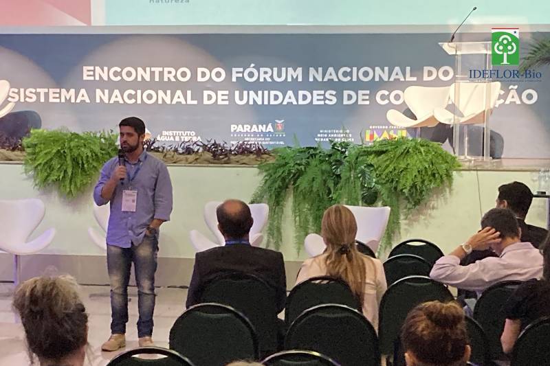 Vice-presidente do Ideflor-Bio, Thiago Valente, durante explanação