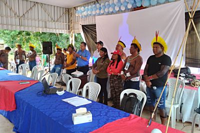 notícia: Secretaria dos Povos Indígenas e lideranças discutem estratégias para fortalecer autonomia de território  Kayapó
