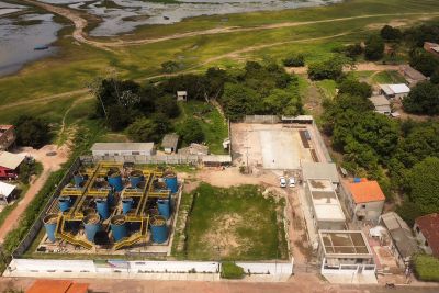 notícia: Obra do novo sistema de abastecimento de água segue avançando em Alenquer