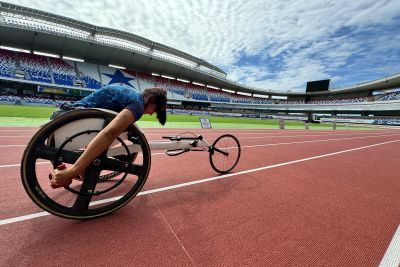 notícia: Novo Mangueirão abre as portas para esportistas de atletismo em cadeira de rodas