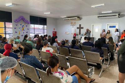 notícia: Hospital Regional do Leste encerra comemoração à Páscoa junto a usuários, acompanhantes e visitantes