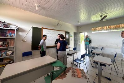 notícia: Seduc vistoria em São João do Araguaia escola que será reconstruída pelo Estado