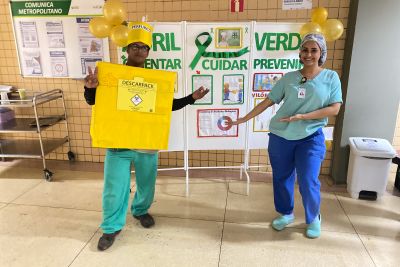 notícia: Hospital Metropolitano realiza campanha "Abril Verde", com foco na prevenção de acidentes e doenças ocupacionais
