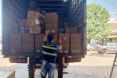 notícia: Sefa apreende 6 mil caixas de óleo de soja em Santarém