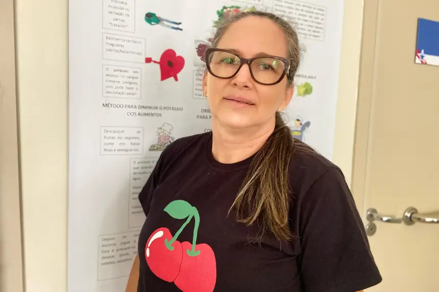 A usuária do HRPC, Soraia Roberta Gonçalves, parabeniza a gestão pela excelência na gestão ambiental