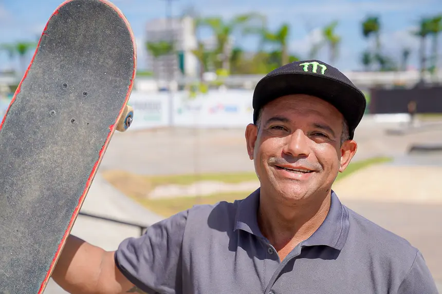 Augusto Melo (Formiga) - Presidente da Federação Paraense de Skate <div class='credito_fotos'>Foto: Bruno Cecim / Ag.Pará | <a href='/midias/2025/originais/20250628123228-GF00024078-F00418372.jpg' download><i class='fa-solid fa-download'></i> Download</a></div>