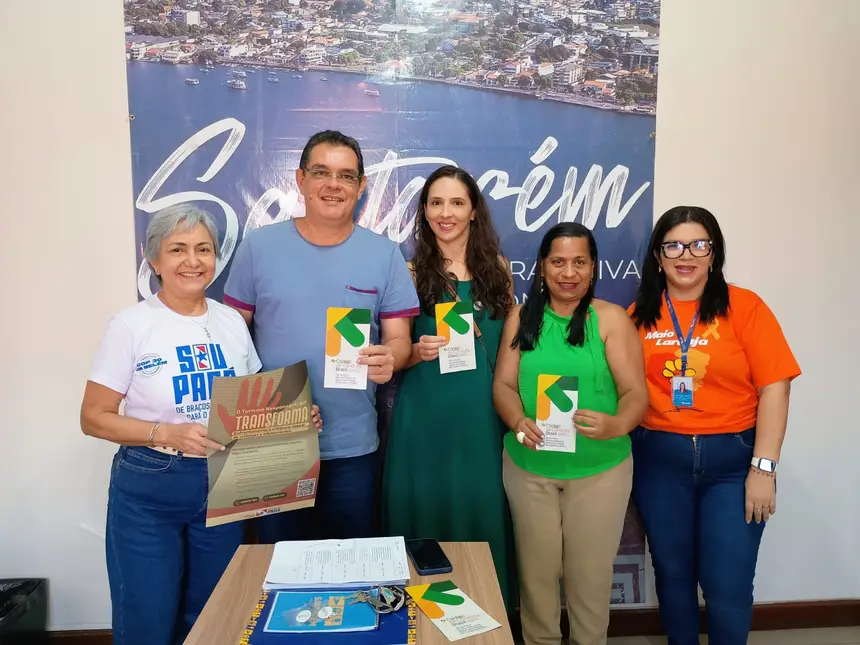 Representantes da Setur e MTur com o secretário de Turismo de Santarém, Emanuel Júlio
