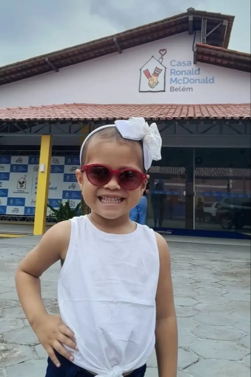 Em tratamento no Hospital Octávio Lobo, a paciente Eloysa é uma das crianças assistidas na Casa Ronald McDonald Belém. 