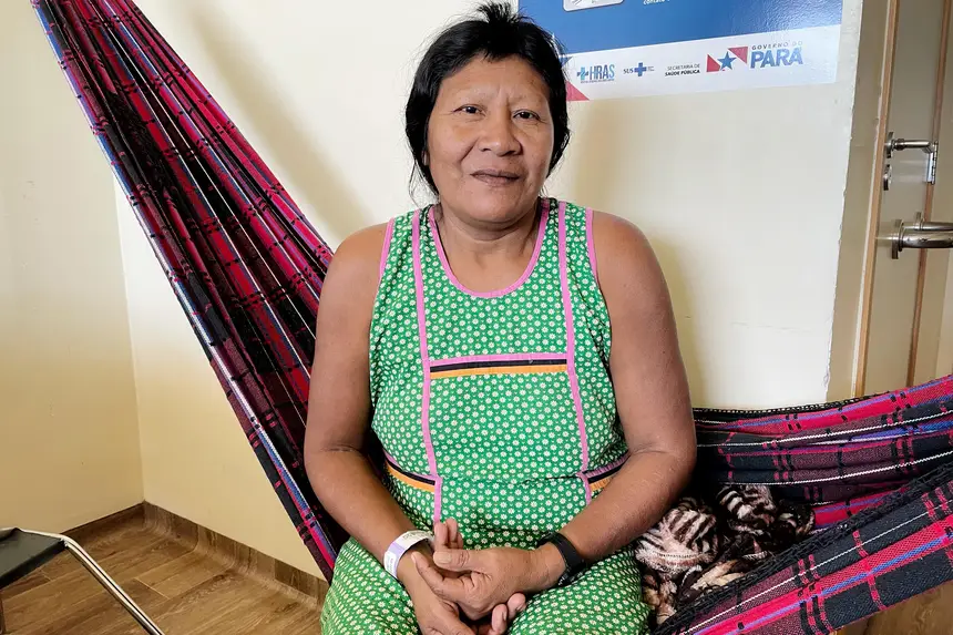 Ireprin Xikrin Gavião elogiou o atendimento da equipe e a estrutura adaptada para as tradições indígenas