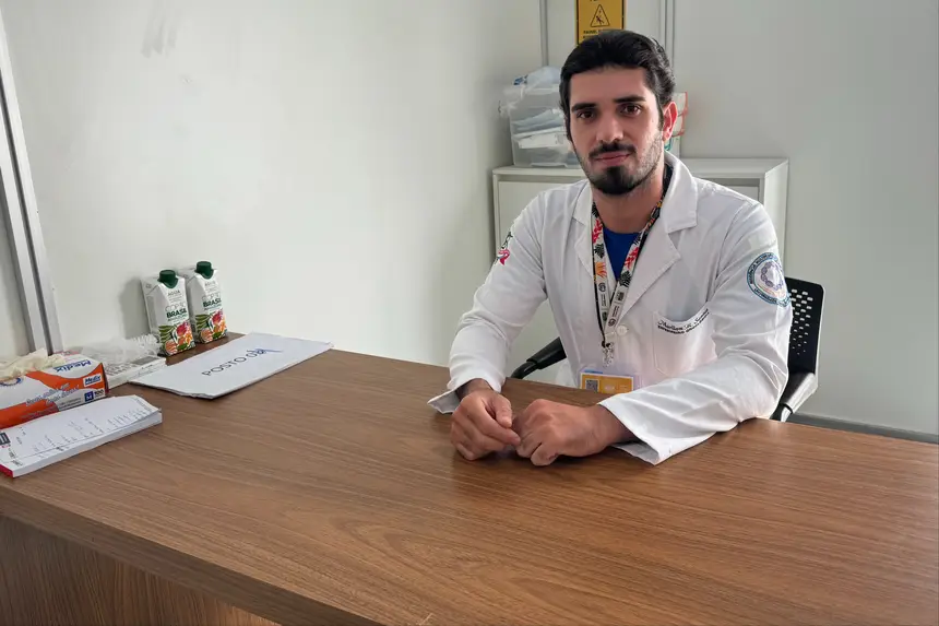 Marlon Santos, enfermeiro que está atuando no posto da Green Zone 