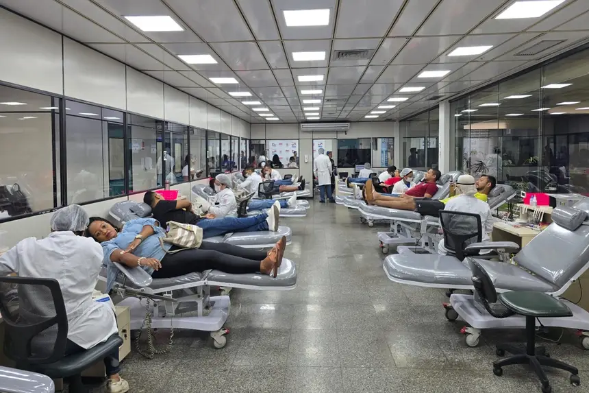 Rotina de doação intensificada durante a programação especial.