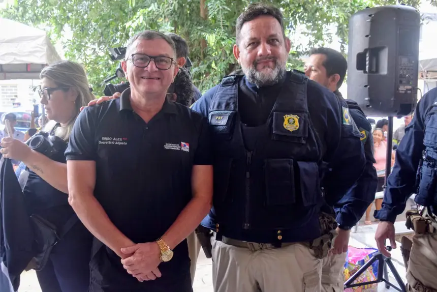 Ringo Alex, secretário Adjunto de Gestão Operacional da Seap, e Alan Bandeira, Superintendente Executivo da PRF-PA