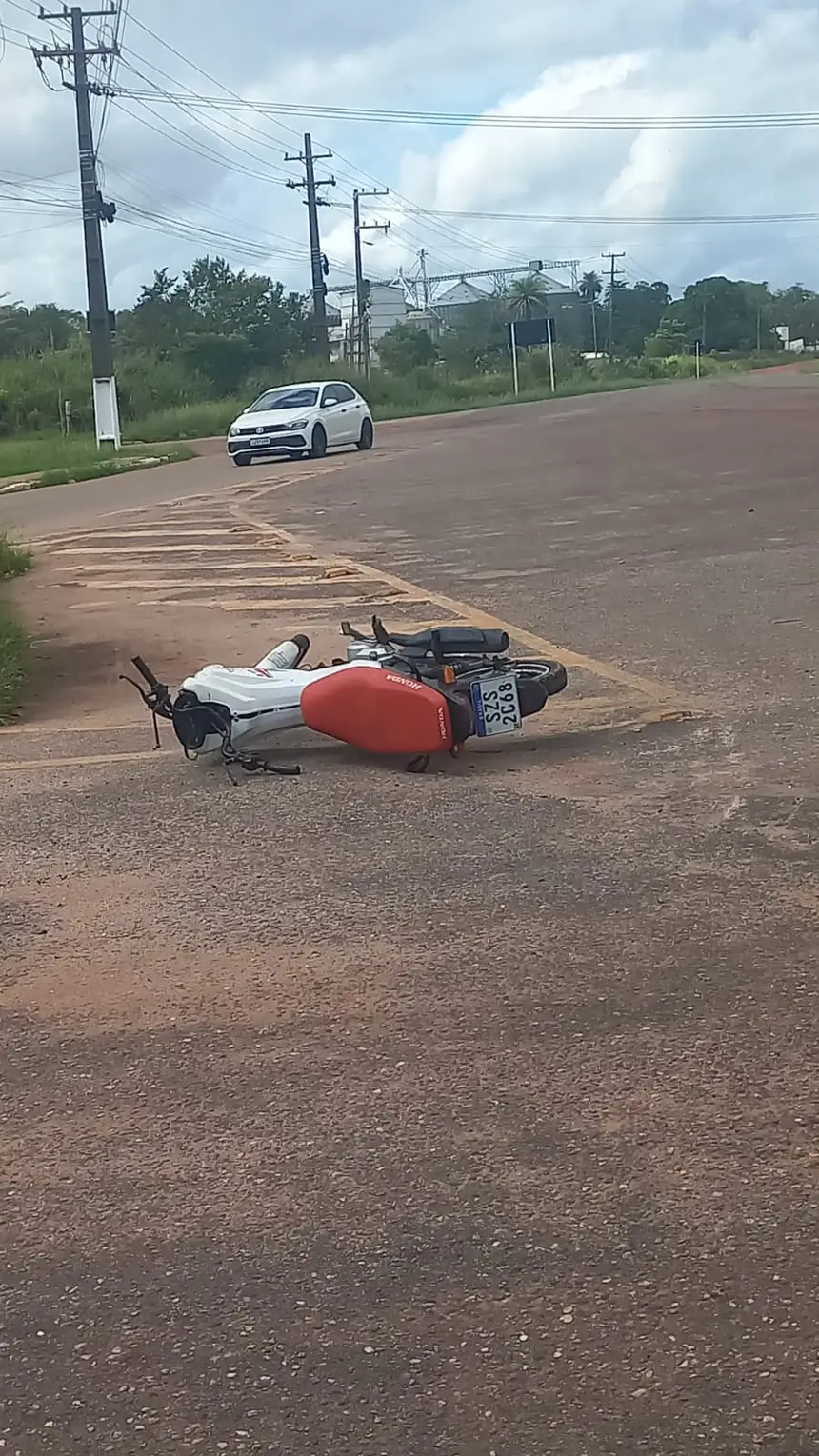 A moto usada pelo investigado na fuga