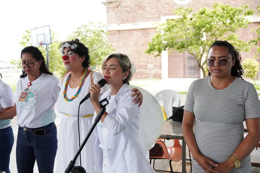 Cleyde Pinheiro (à direita): “Foi lindo, todos os participantes respeitando a fé do outro e unidos”