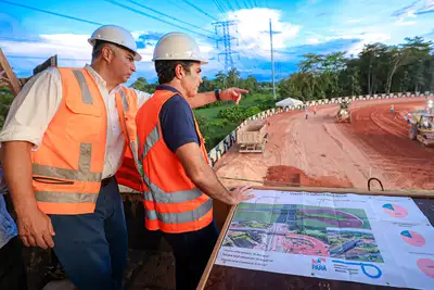 notícia: Governo do Pará inspeciona obra de novo viaduto da BR-316
