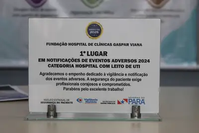 notícia: Hospital de Clínicas recebe certificação da Sespa por excelência na notificação de eventos 