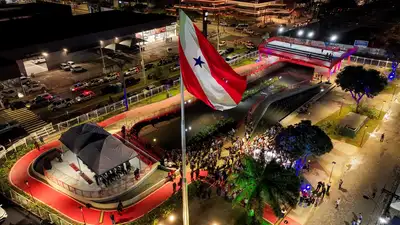notícia: Governo do Pará retira divisórias para população ver primeiro trecho do Parque Linear da Nova Doca