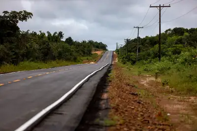 notícia: Obras na Rodovia PA-242 atingem 65% de conclusão