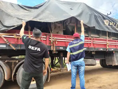 notícia: Sefa apreende aguardente, 54 toneladas de bolas de moinho e equipamento industrial